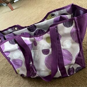 Purple print utility tote